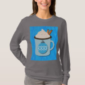 Christmas Holiday Hot Chocolate Art on T-Shrit T-shirt (Voorkant)