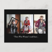 Christmas holiday humor with 3 wise women feestdagenkaart (Voorkant)