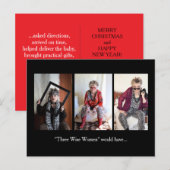 Christmas holiday humor with 3 wise women feestdagenkaart (Voorkant / Achterkant)