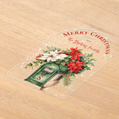 Christmas Holiday Mailbox Floral Monogram No-Photo Acryl Uitnodigingen (Laagn)