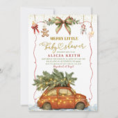 Christmas Holiday Merry Little Baby Shower Kaart (Voorkant)