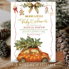 Christmas Holiday Merry Little Baby Shower Kaart