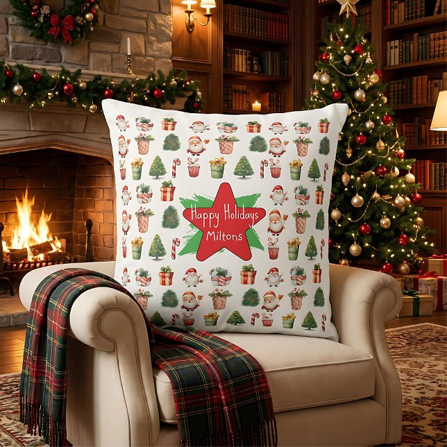 Christmas holiday modern simple winter  kussen (Creator heeft geüpload)