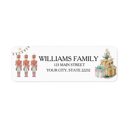 Christmas Holiday Nutcracker Address Label (Voorkant)