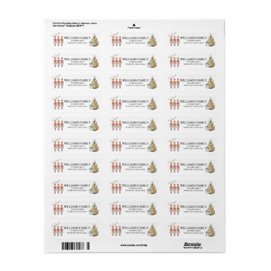 Christmas Holiday Nutcracker Address Label (Full Sheet)