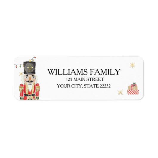 Christmas Holiday Nutcracker Address Label (Voorkant)