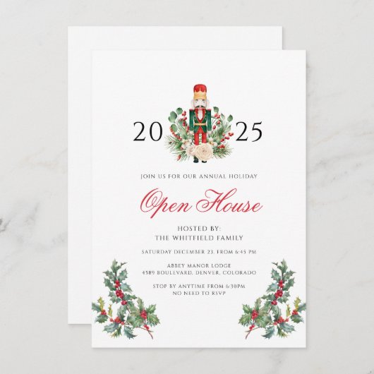 Christmas Holiday Nutcracker Open House Party Kaart (Voorkant / Achterkant)