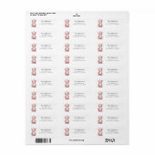 Christmas Holiday Nutcracker Pink Return Address Etiket (Full Sheet)