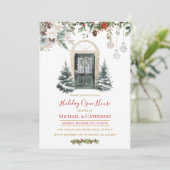 Christmas Holiday Open House Invitation Kaart (Staand voorkant)