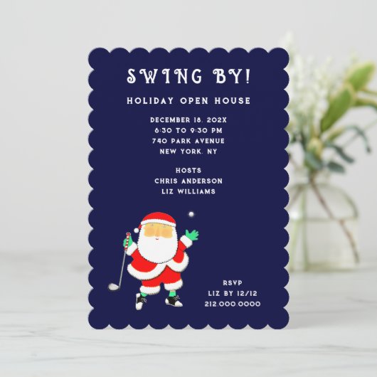 Christmas Holiday Open House Invitations Kaart (Staand voorkant)