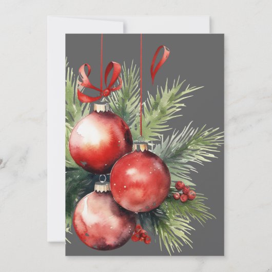 Christmas Holiday Open House Painted Baubles  Kaart (Achterkant)