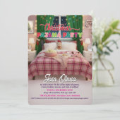 Christmas Holiday Pajama Party Invitation Kaart (Staand voorkant)
