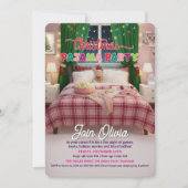 Christmas Holiday Pajama Party Invitation Kaart (Voorkant)