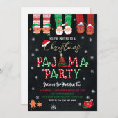 Christmas Holiday Pajama Party Invitation Kaart (Voorkant / Achterkant)