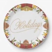 Christmas Holiday Paper Plates – Festive Dinner Papieren Bordje (Voorkant)