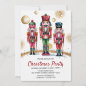 Christmas Holiday Party Nutcracker Gold Glitter    Kaart (Voorkant)