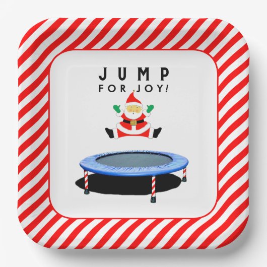 Christmas Holiday Party Trampoline Papieren Bordje (Voorkant)
