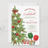 Christmas Holiday Pickleball Party Kaart (Voorkant)