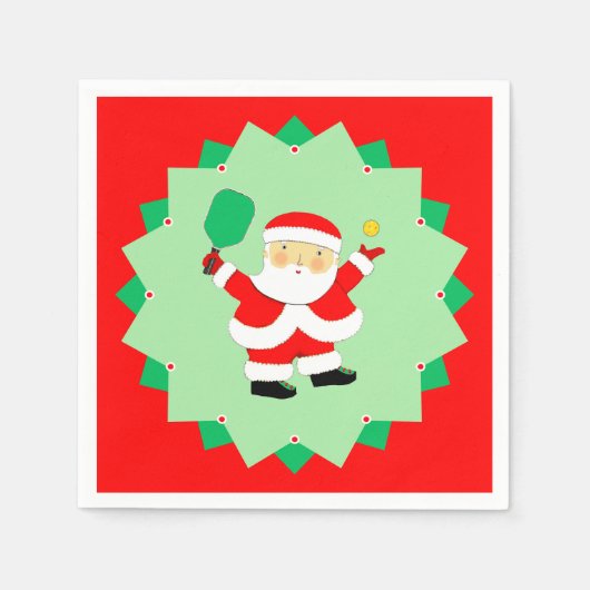 Christmas Holiday Pickleball Party Servet (Voorkant)