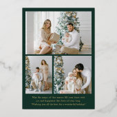 Christmas Holiday Pine Branches Elegant Folie Feestdagenkaart (Achterkant)