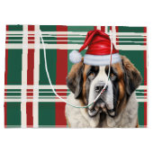 Christmas Holiday Plaid Saint Bernard Dog Lover Groot Cadeauzakje (Achterkant)