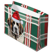 Christmas Holiday Plaid Saint Bernard Dog Lover Groot Cadeauzakje (Voorkant Gekanteld)