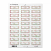 Christmas Holiday Red & Green Snowflake Address Etiket (Full Sheet)
