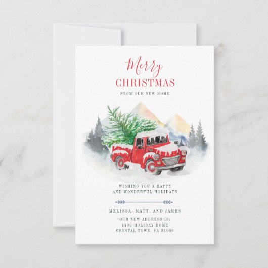 Christmas Holiday Red Truck Moving Announcement (Voorkant)