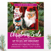 Christmas Holiday Sale Custom Photo Pink Business Flyer