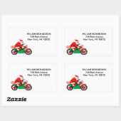 Christmas Holiday Santa Biker Address Labels (Vel)