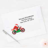 Christmas Holiday Santa Biker Address Labels (Envelop)