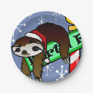 CHRISTMAS HOLIDAY SANTA SLOTH SLOTHMAS PAPER BORD