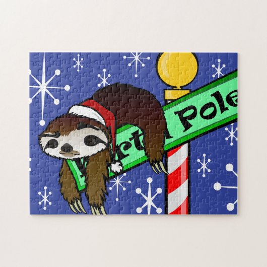 CHRISTMAS HOLIDAY SANTA SLOTH SLOTHMAS PUZZLE LEGPUZZEL (Horizontaal)