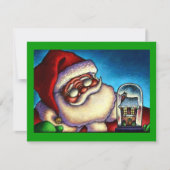 CHRISTMAS HOLIDAY SANTA SNOWGLOBE PARTIJ INVITATIE KAART (Voorkant)
