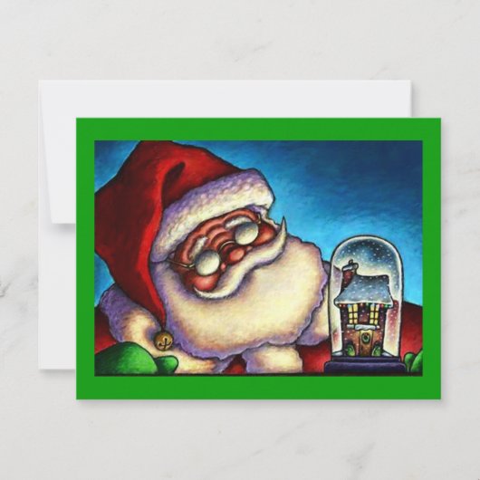 CHRISTMAS HOLIDAY SANTA SNOWGLOBE PARTIJ INVITATIE KAART (Voorkant)