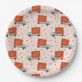 Christmas Holiday Santa's Mail Truck Paper Plates Papieren Bordje