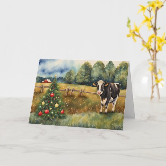 Christmas Holiday Seasons Greetings From Our House Kaart (Gele Bloem)