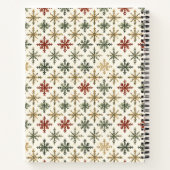 Christmas Holiday Snowflakes Pattern Personalized Notitieboek (Achterkant)