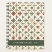 Christmas Holiday Snowflakes Pattern Personalized Planner (Voorkant)
