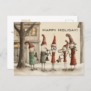 Christmas Holiday Street Musicians Briefkaart