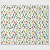 Christmas Holiday String Lights Pattern Cadeaupapier (Vlak)