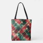 Christmas Holiday themed Red and Gold Tote Bag (Achterkant)