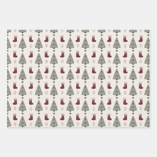 Christmas Holiday Three Pack Inpakpapier Vel (Voorkant 3)