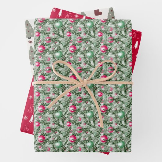 Christmas Holiday Three Pack  Inpakpapier Vel (In situ)