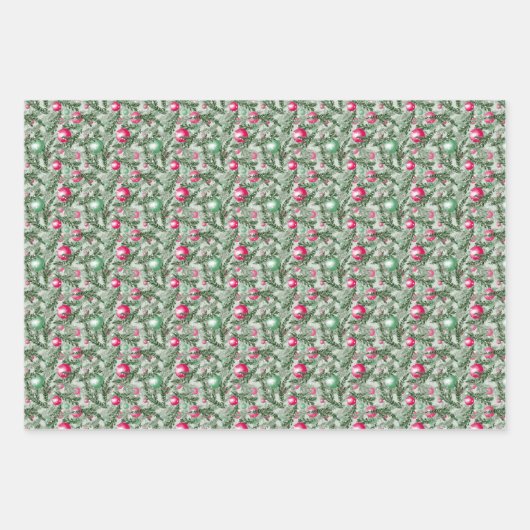 Christmas Holiday Three Pack Inpakpapier Vel (Voorkant)