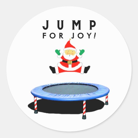 Christmas Holiday Trampoline Gymnastics Ronde Sticker (Voorkant)