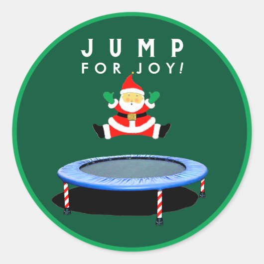 Christmas Holiday Trampoline Gymnastics Ronde Sticker (Voorkant)
