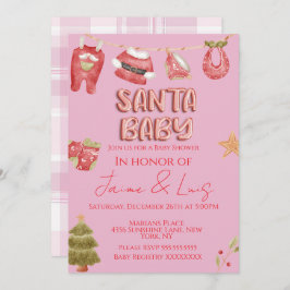 Christmas Holiday Tree Santa Baby Shower   Kaart