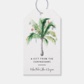 Christmas Holiday Tropical Palm Tree Coastal Cadeaulabel (Voorkant)