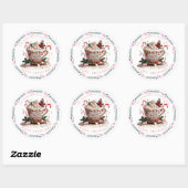 Christmas Holiday Watercolor Festive Mug Candy Ronde Sticker (Vel)